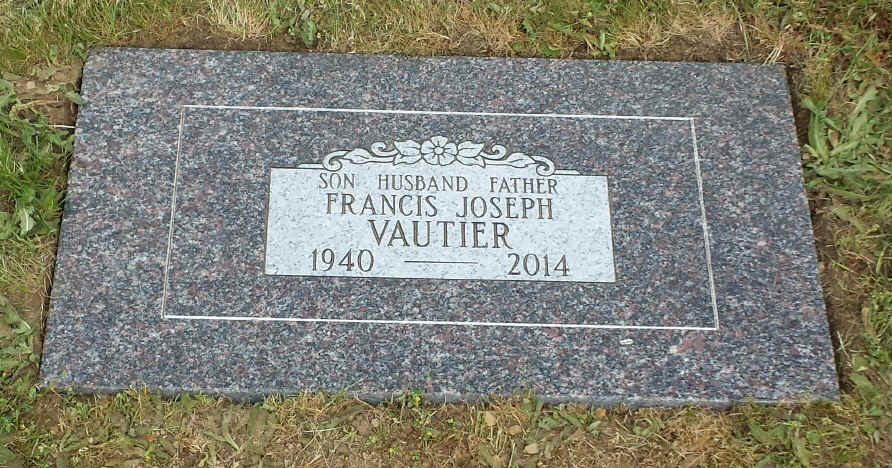 grave stone francis joseph vautier 1940-2014