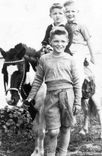 michael vautier, dominic vautier, frank vautier on horse 1946