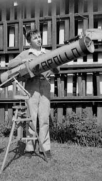 dominic vautier with telescope 1955.