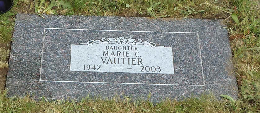grave stone marie c vautier 1942-2003 