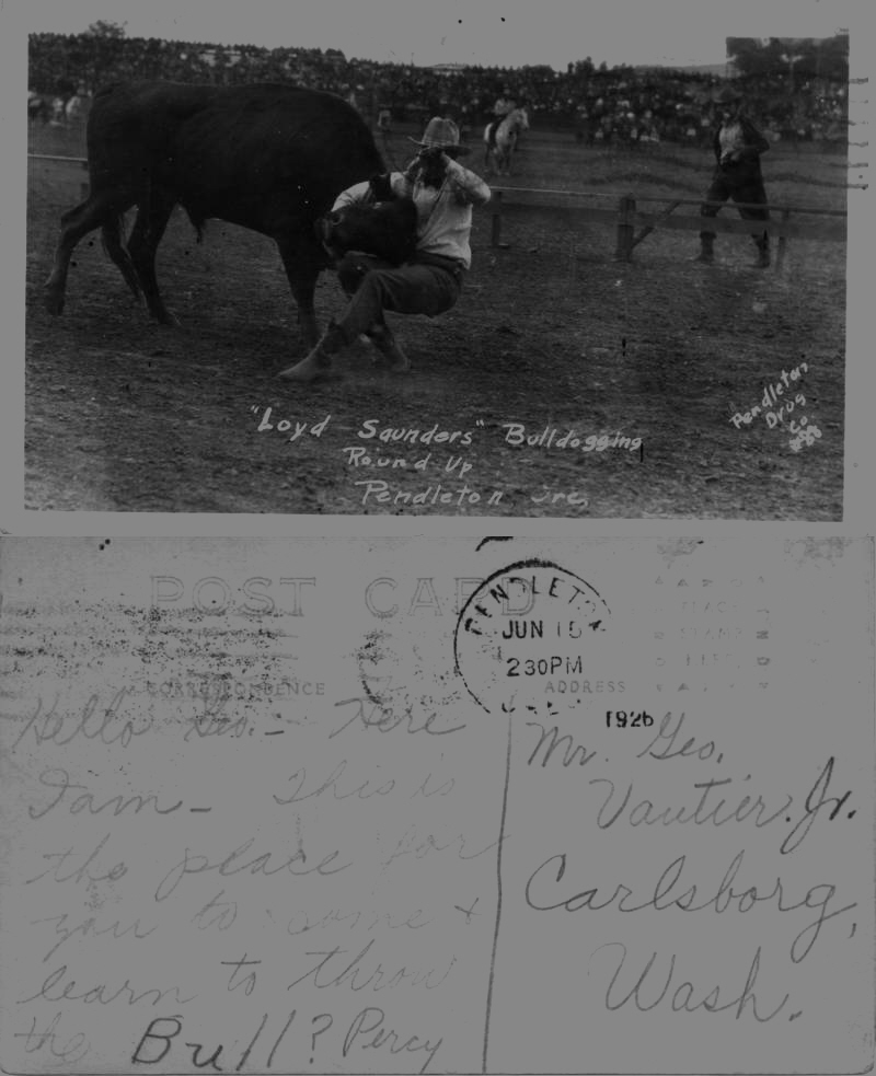 From Percy Vautier in Pendleton, Or To George J Vautier in Carlsborg, Wash. Mailed Jun 15, 1924