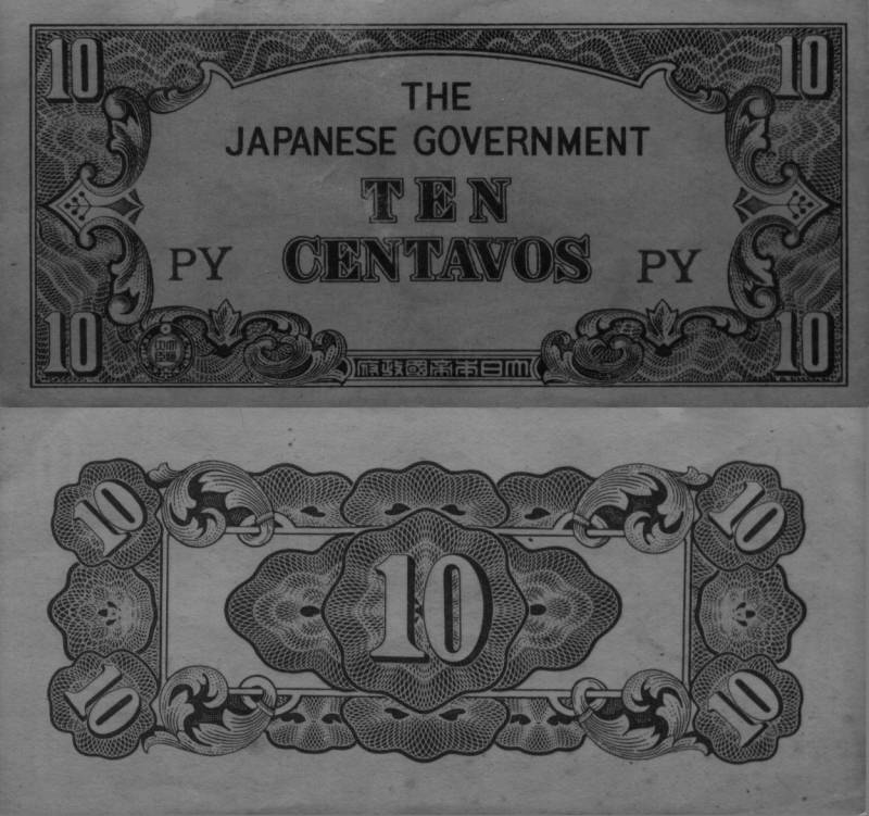 Ten Centavo Japanese note