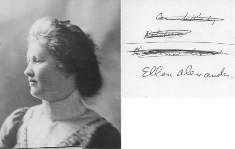 Ellen Alexander O'Rouark. someone has it marked as Katy Alexander Rohrborn, Ellen's sister. They must have looked a lot alike.