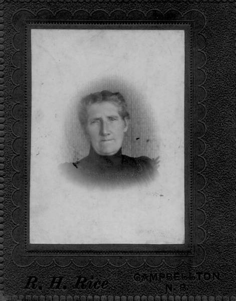 Mary Morris Jessop, wife of James Jessop II, George Vautier's grandmother. Photographer: R.H. Rice, Campbellton, N.B