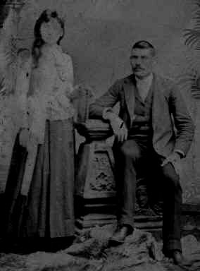 from tintype -  Ellen Alexander and James E. O'Rouark when they were first married.