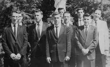1957 Richmond sophomore class; (L to R) Adrian Webber, Dominic Vautier, Ed Clemowitz, Pat Heilman, Bill Young, Rodger Millett, Ron Merritt, Remo Scagliotti, and Steve Stover.  John Depies was not present