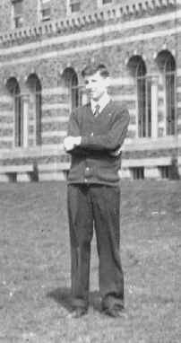dominic vautier in standard uniform in front of St. Edwards Seminary, Kenmore, Wa 1957